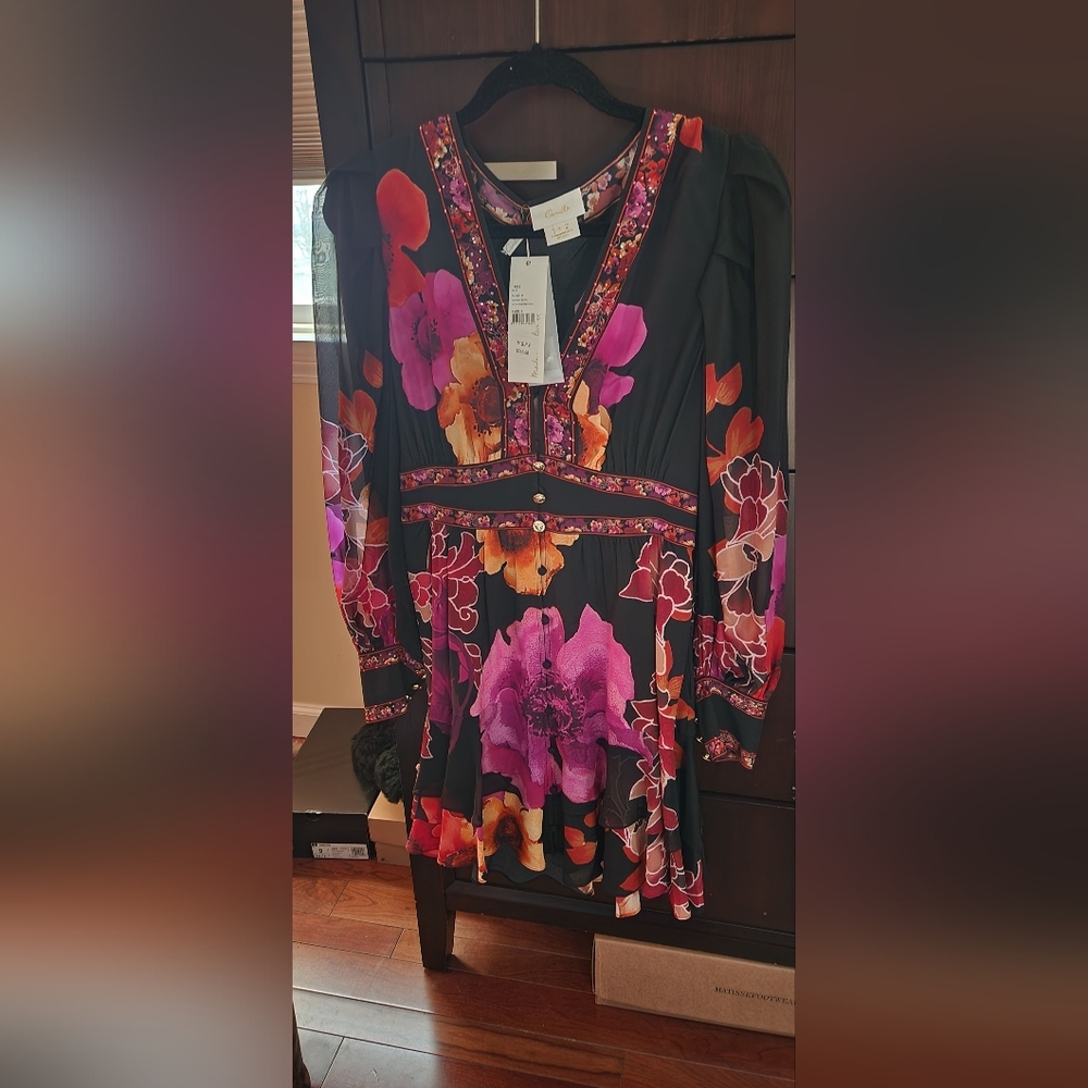 Camilla Silk Embellished Mini Dress